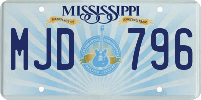MS license plate MJD796