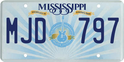 MS license plate MJD797