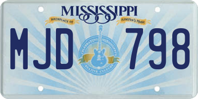 MS license plate MJD798
