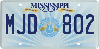 MS license plate MJD802