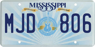 MS license plate MJD806