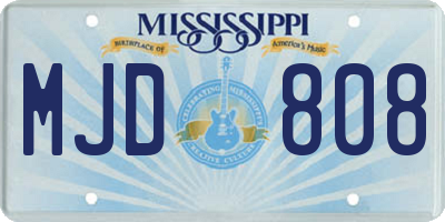 MS license plate MJD808