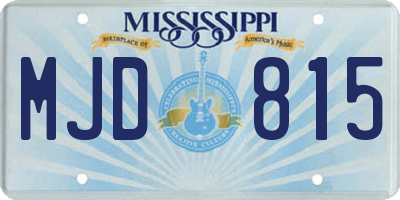 MS license plate MJD815