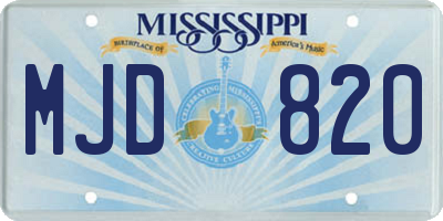MS license plate MJD820