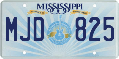 MS license plate MJD825