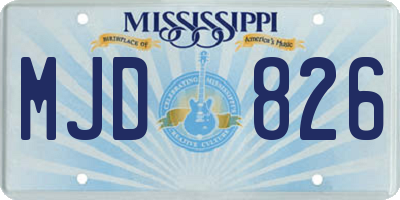 MS license plate MJD826