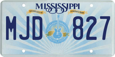 MS license plate MJD827