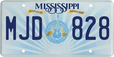 MS license plate MJD828