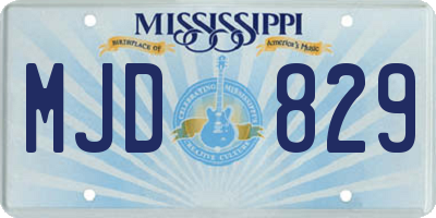 MS license plate MJD829