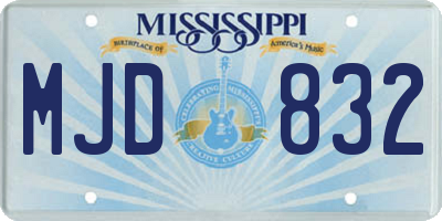 MS license plate MJD832