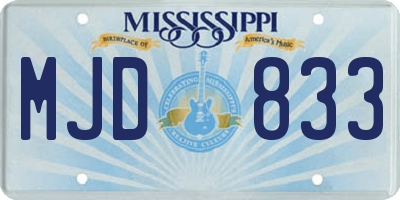 MS license plate MJD833