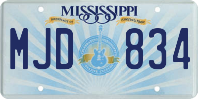 MS license plate MJD834
