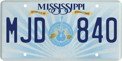 MS license plate MJD840