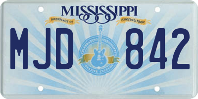 MS license plate MJD842
