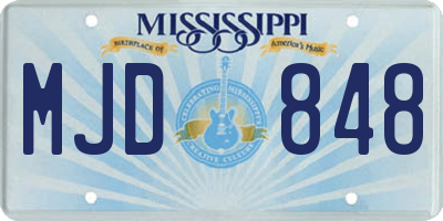 MS license plate MJD848