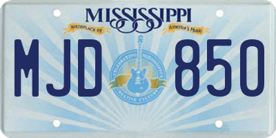 MS license plate MJD850