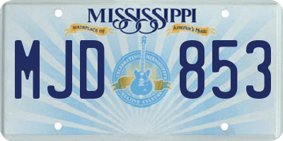 MS license plate MJD853