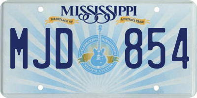 MS license plate MJD854