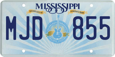 MS license plate MJD855