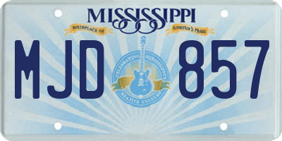 MS license plate MJD857