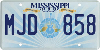 MS license plate MJD858