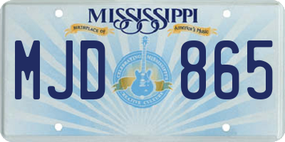 MS license plate MJD865