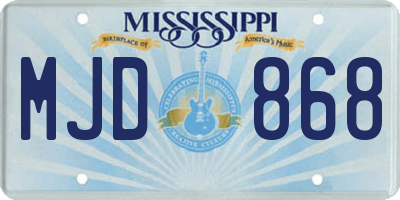 MS license plate MJD868
