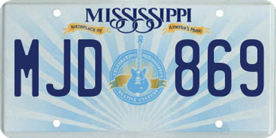 MS license plate MJD869