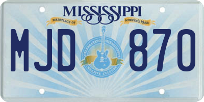 MS license plate MJD870