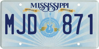 MS license plate MJD871