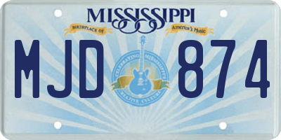 MS license plate MJD874