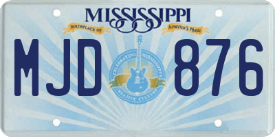 MS license plate MJD876