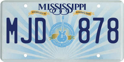 MS license plate MJD878