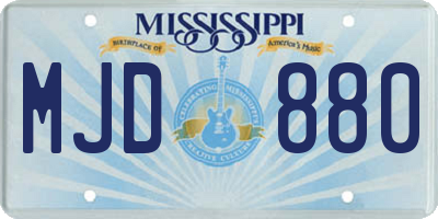 MS license plate MJD880