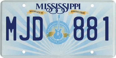 MS license plate MJD881
