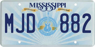 MS license plate MJD882