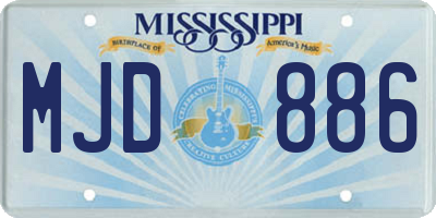 MS license plate MJD886
