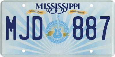 MS license plate MJD887