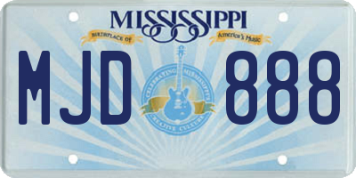 MS license plate MJD888