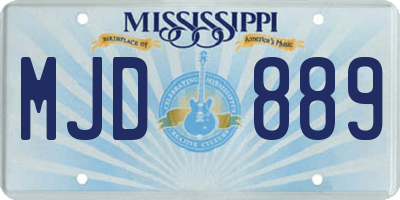 MS license plate MJD889