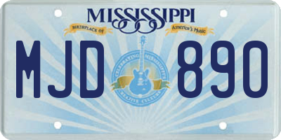 MS license plate MJD890