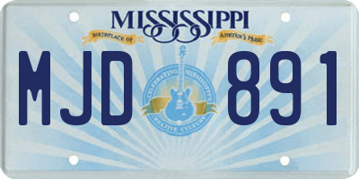 MS license plate MJD891