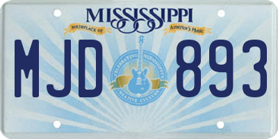 MS license plate MJD893