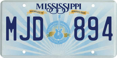 MS license plate MJD894