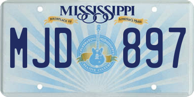 MS license plate MJD897