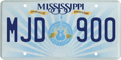 MS license plate MJD900