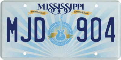 MS license plate MJD904