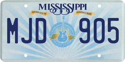 MS license plate MJD905