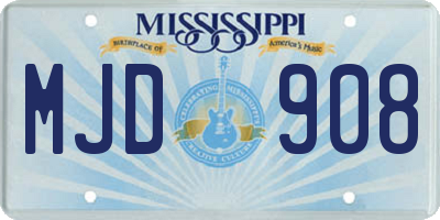 MS license plate MJD908
