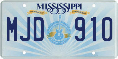 MS license plate MJD910